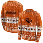 oregon state beavers reindeer motif orange hoodie best selling