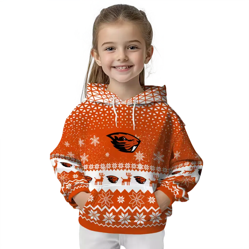 oregon state beavers reindeer motif orange hoodie top rated oregon state beavers reindeer motif orange hoodie top rated