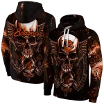 oregon state beavers skull artwork orange black hoodie best selling