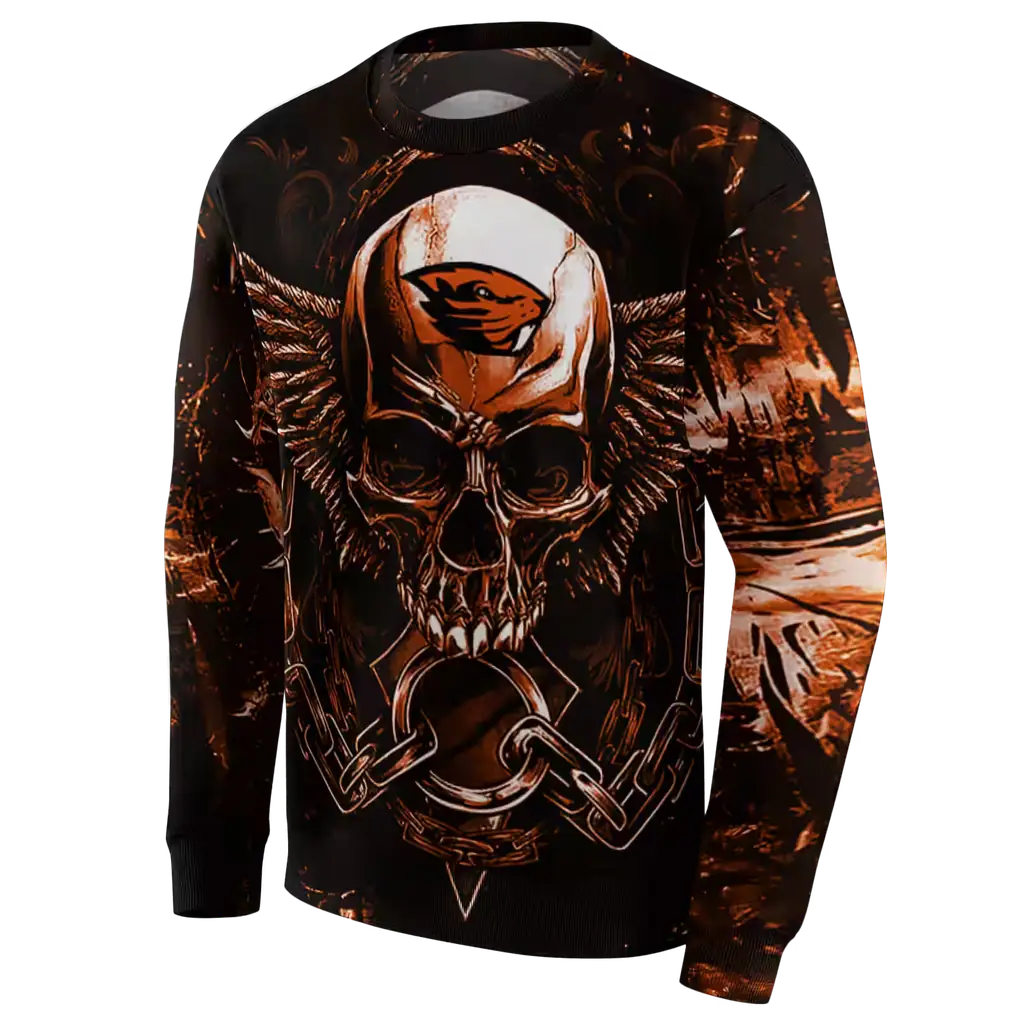 oregon state beavers skull artwork orange black hoodie new arrival oregon state beavers skull artwork orange black hoodie new arrival