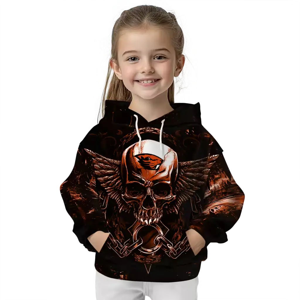 oregon state beavers skull artwork orange black hoodie top rated oregon state beavers skull artwork orange black hoodie top rated
