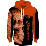 oregon state beavers skull motif orange black hoodie best selling