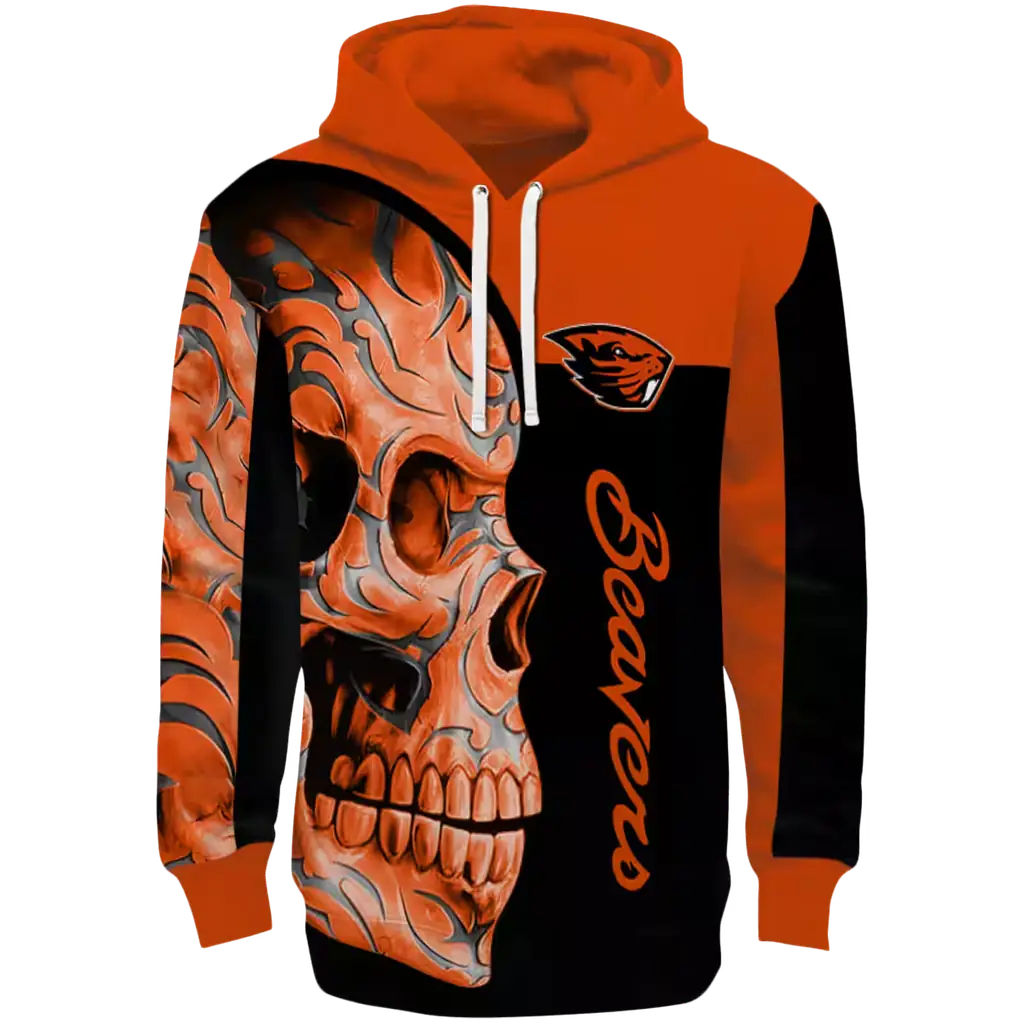 oregon state beavers skull motif orange black hoodie best selling oregon state beavers skull motif orange black hoodie best selling