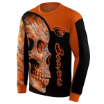 oregon state beavers skull motif orange black hoodie best selling