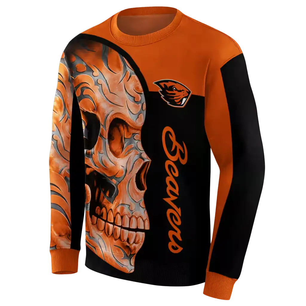 oregon state beavers skull motif orange black hoodie new arrival oregon state beavers skull motif orange black hoodie new arrival