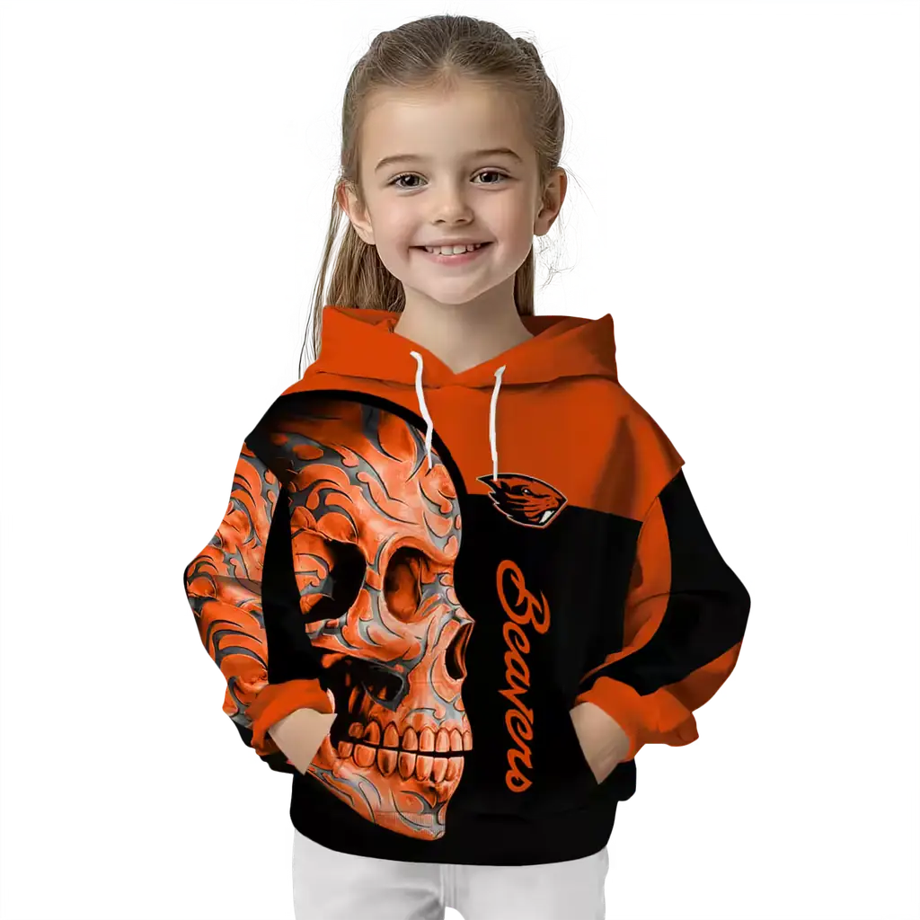 oregon state beavers skull motif orange black hoodie top rated oregon state beavers skull motif orange black hoodie top rated