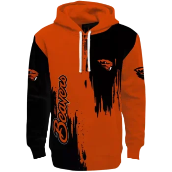 oregon state beavers splatter effect orange hoodie best selling