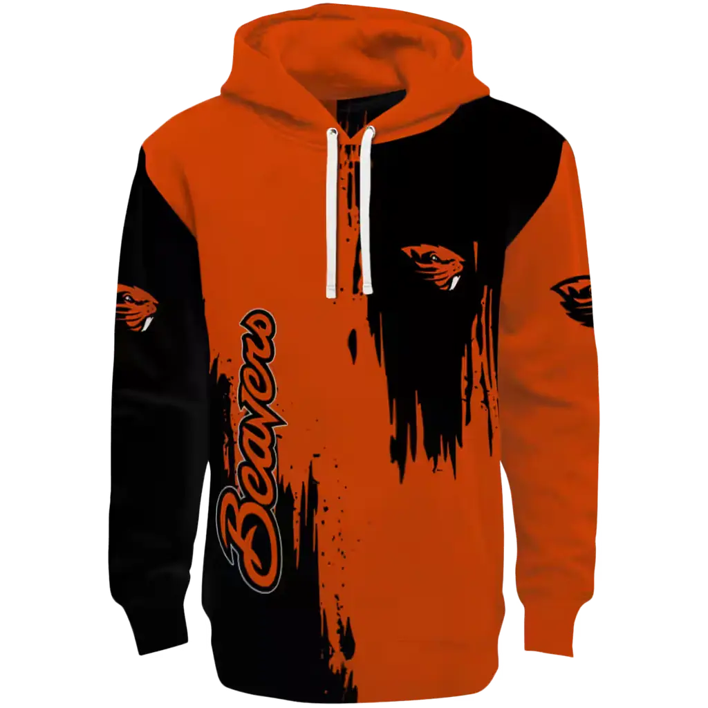 oregon state beavers splatter effect orange hoodie best selling oregon state beavers splatter effect orange hoodie best selling