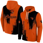 oregon state beavers splatter effect orange hoodie best selling