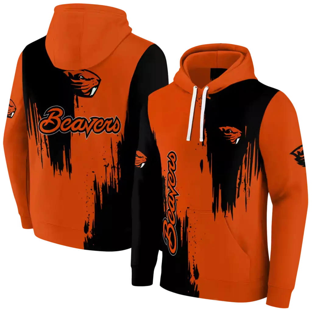 oregon state beavers splatter effect orange hoodie fashion forward oregon state beavers splatter effect orange hoodie fashion forward