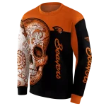 oregon state beavers sugar skull orange black hoodie best selling