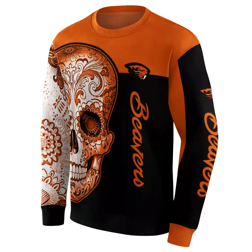 oregon state beavers sugar skull orange black hoodie new arrival oregon state beavers sugar skull orange black hoodie new arrival