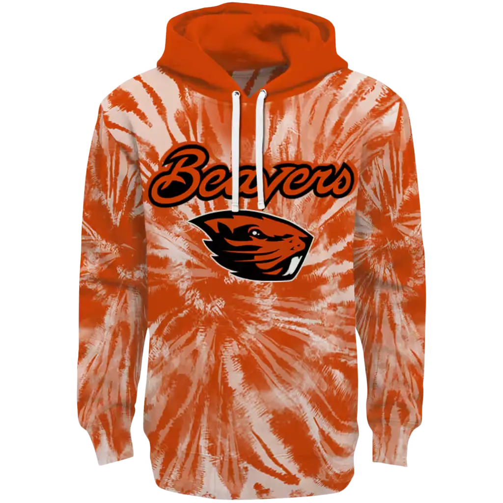 oregon state beavers tie dye pattern orange hoodie best selling oregon state beavers tie dye pattern orange hoodie best selling