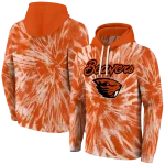 oregon state beavers tie dye pattern orange hoodie best selling