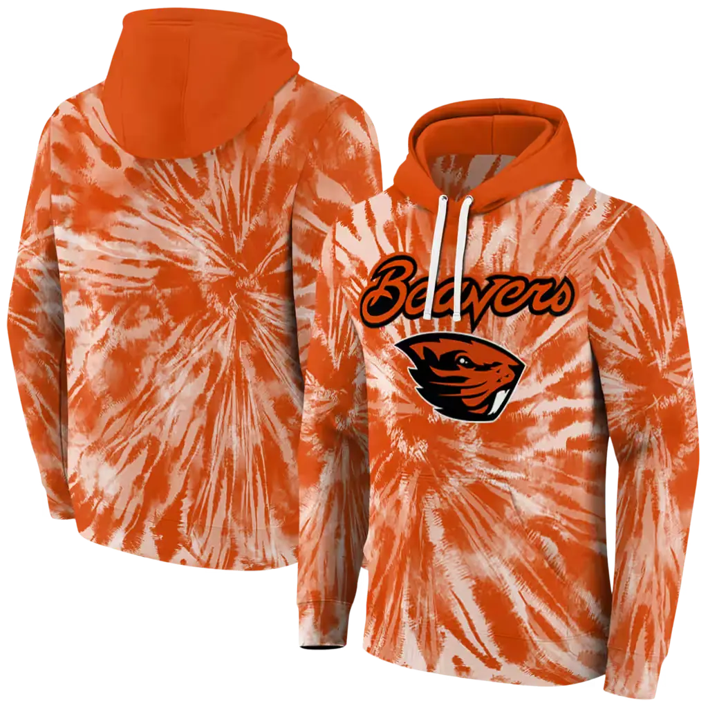 oregon state beavers tie dye pattern orange hoodie fashion forward oregon state beavers tie dye pattern orange hoodie fashion forward