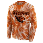 oregon state beavers tie dye pattern orange hoodie best selling