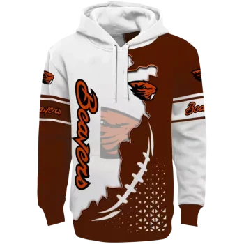 oregon state beavers triangular pattern orange white hoodie best selling