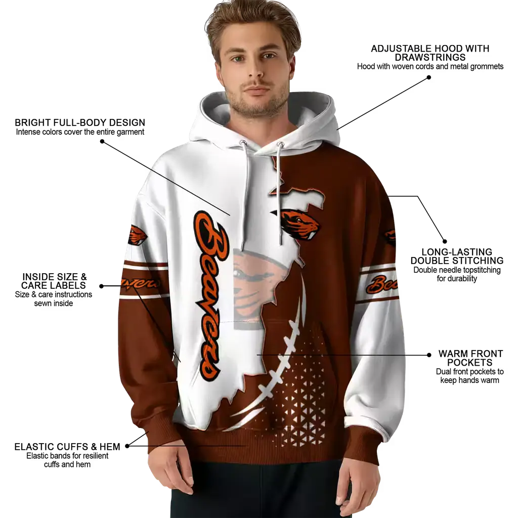 oregon state beavers triangular pattern orange white hoodie latest model oregon state beavers triangular pattern orange white hoodie latest model