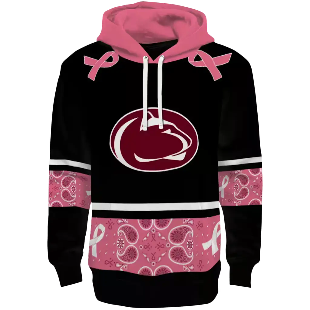 penn state nittany lions awareness ribbon black pink hoodie best selling penn state nittany lions awareness ribbon black pink hoodie best selling