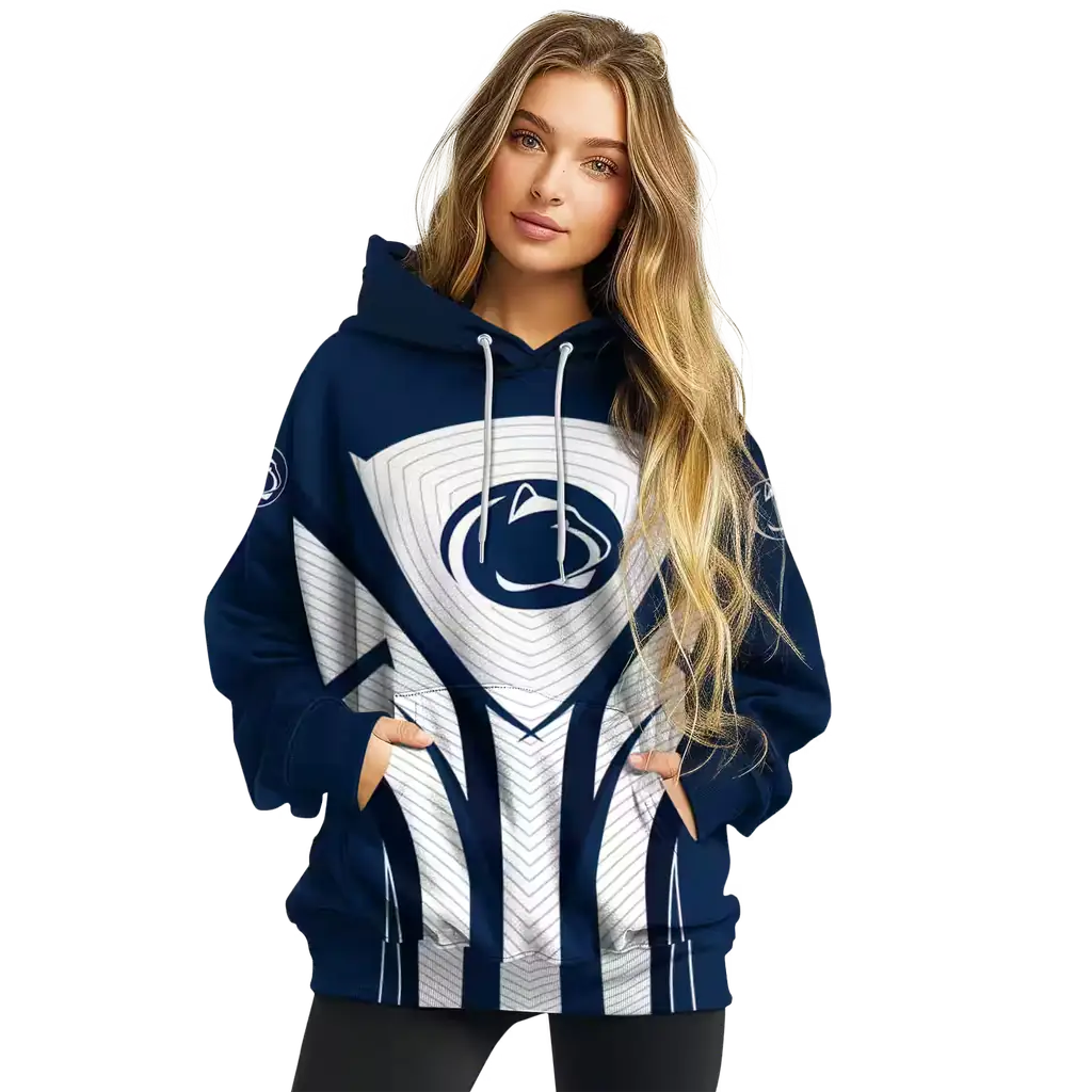 penn state nittany lions concentric lines blue black hoodie high quality penn state nittany lions concentric lines blue black hoodie high quality