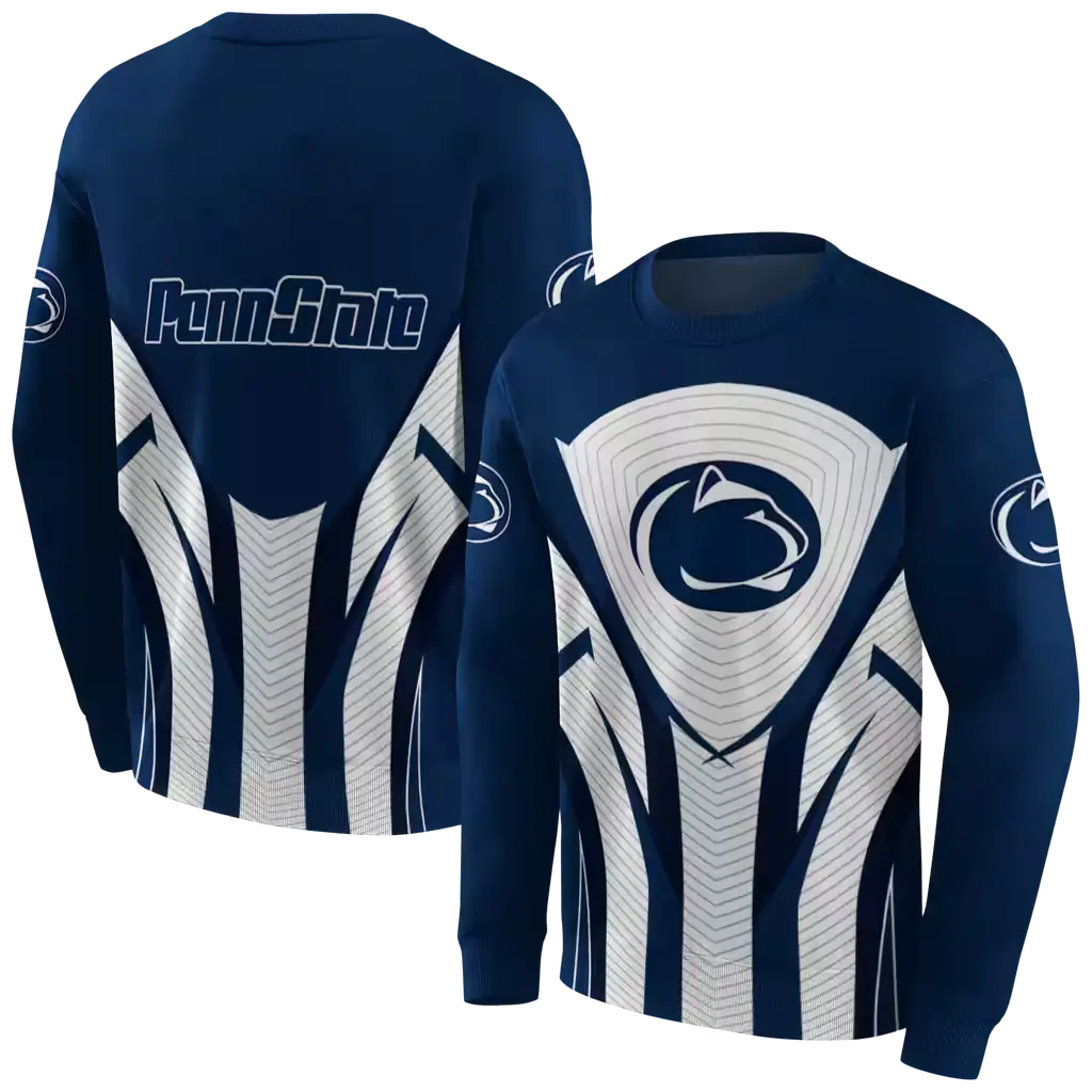 penn state nittany lions concentric lines blue black hoodie premium grade penn state nittany lions concentric lines blue black hoodie premium grade