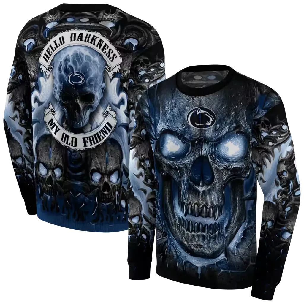 penn state nittany lions demonic skull blue black hoodie premium grade penn state nittany lions demonic skull blue black hoodie premium grade