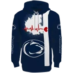 penn state nittany lions football heartbeat blue hoodie best selling