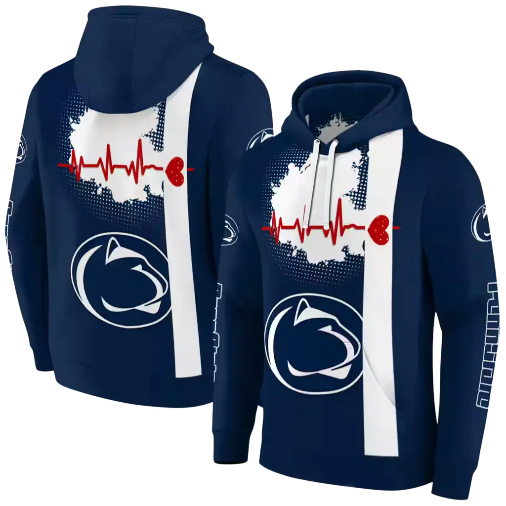 penn state nittany lions football heartbeat blue hoodie fashion forward penn state nittany lions football heartbeat blue hoodie fashion forward