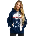 penn state nittany lions football heartbeat blue hoodie best selling