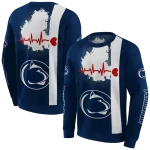 penn state nittany lions football heartbeat blue hoodie best selling