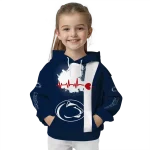 penn state nittany lions football heartbeat blue hoodie best selling
