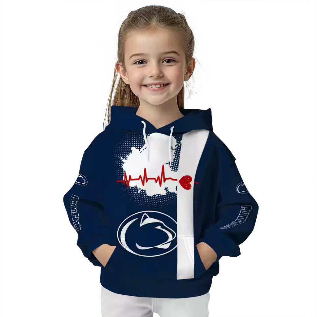 penn state nittany lions football heartbeat blue hoodie top rated penn state nittany lions football heartbeat blue hoodie top rated