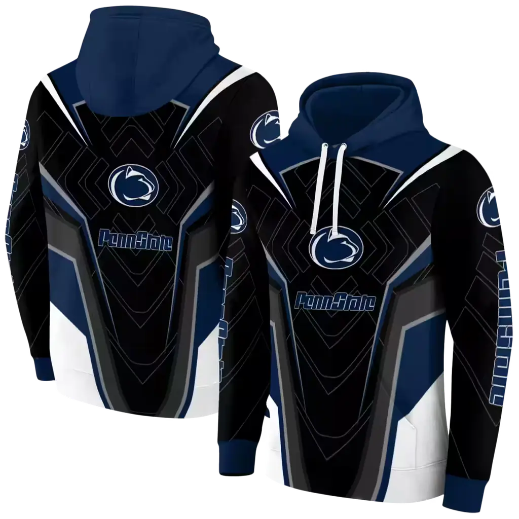 penn state nittany lions futuristic pattern blue black hoodie fashion forward penn state nittany lions futuristic pattern blue black hoodie fashion forward