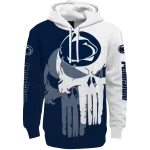 penn state nittany lions graphic punisher blue white hoodie best selling