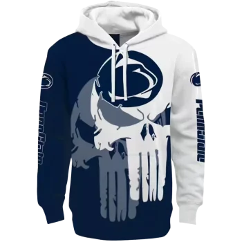 penn state nittany lions graphic punisher blue white hoodie best selling
