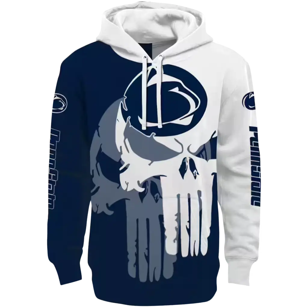 penn state nittany lions graphic punisher blue white hoodie best selling penn state nittany lions graphic punisher blue white hoodie best selling