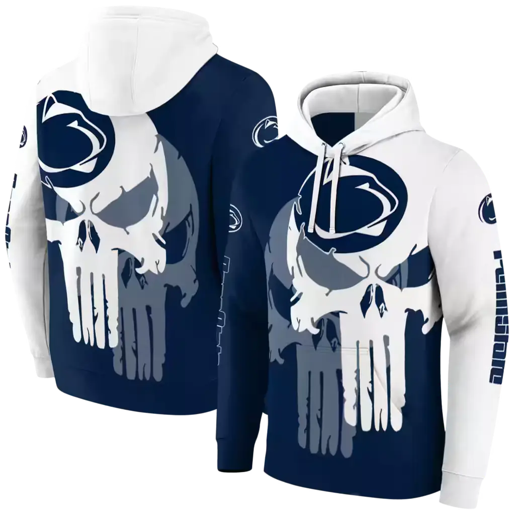 penn state nittany lions graphic punisher blue white hoodie fashion forward penn state nittany lions graphic punisher blue white hoodie fashion forward