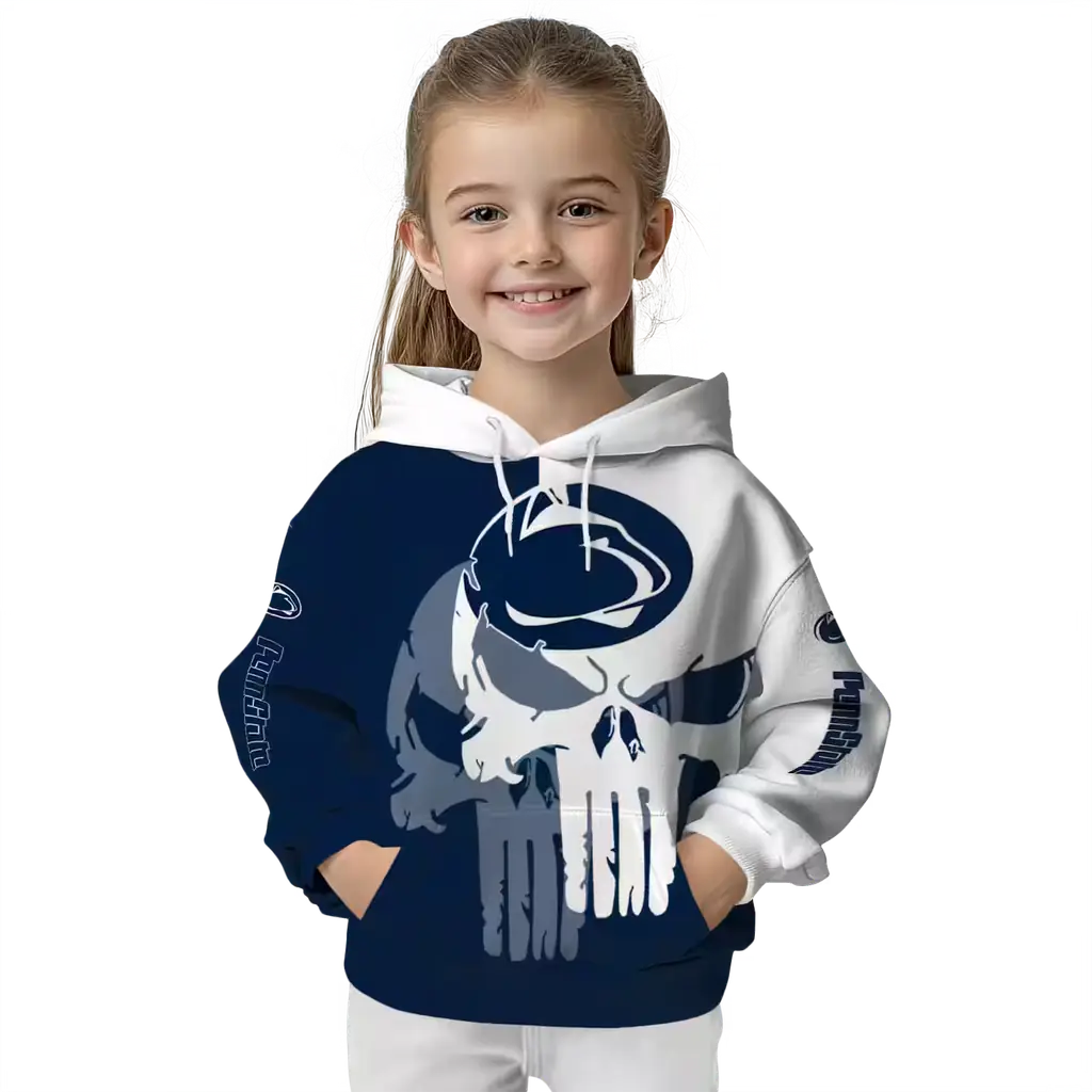penn state nittany lions graphic punisher blue white hoodie top rated penn state nittany lions graphic punisher blue white hoodie top rated