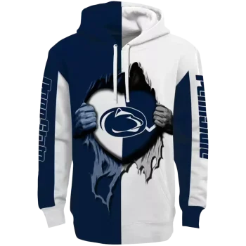 penn state nittany lions heartbeat graphic blue hoodie best selling