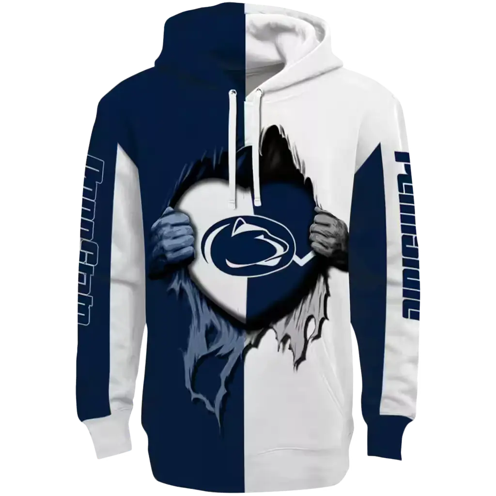 penn state nittany lions heartbeat graphic blue hoodie best selling penn state nittany lions heartbeat graphic blue hoodie best selling