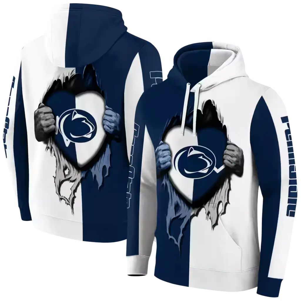 penn state nittany lions heartbeat graphic blue hoodie fashion forward penn state nittany lions heartbeat graphic blue hoodie fashion forward