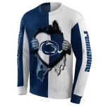 penn state nittany lions heartbeat graphic blue hoodie best selling
