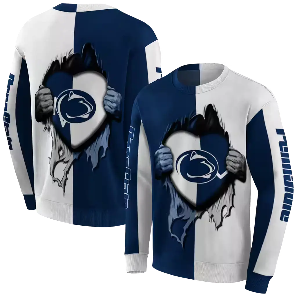 penn state nittany lions heartbeat graphic blue hoodie premium grade penn state nittany lions heartbeat graphic blue hoodie premium grade