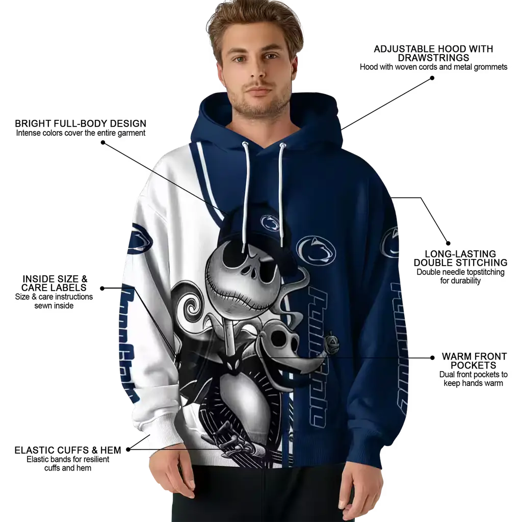 penn state nittany lions jack skellington blue hoodie latest model penn state nittany lions jack skellington blue hoodie latest model
