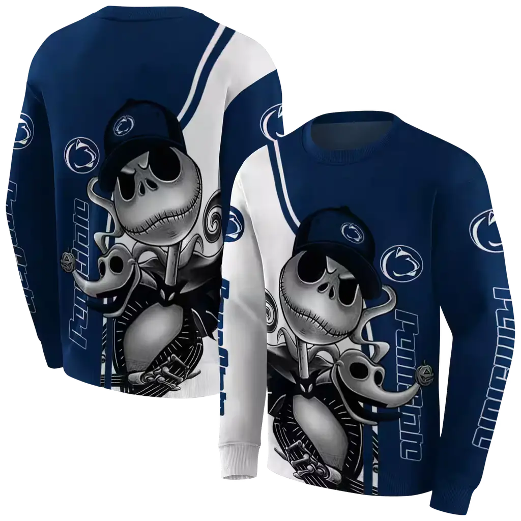 penn state nittany lions jack skellington blue hoodie premium grade penn state nittany lions jack skellington blue hoodie premium grade