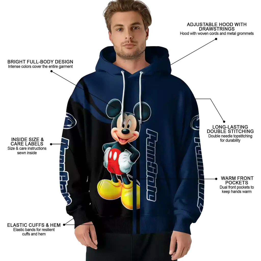 penn state nittany lions mickey mouse blue black hoodie latest model penn state nittany lions mickey mouse blue black hoodie latest model