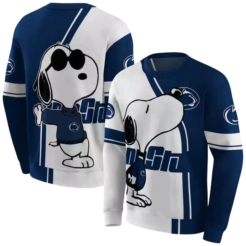penn state nittany lions playful snoopy blue hoodie premium grade penn state nittany lions playful snoopy blue hoodie premium grade