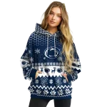 penn state nittany lions reindeer motif blue hoodie best selling