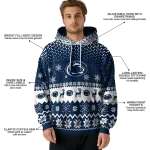 penn state nittany lions reindeer motif blue hoodie best selling