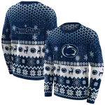 penn state nittany lions reindeer motif blue hoodie best selling